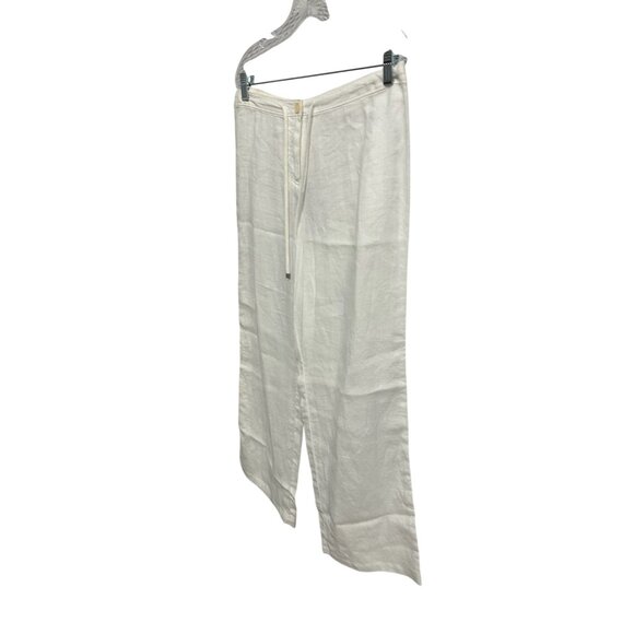 Tommy Bahama NWT White Linen Blend Pants Size 10 Relaxed Fit Drawstring Waist - Picture 3 of 11